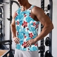 thumbnail image 5 of Vsdgher Hawaiian Style Men's Workout Tank Tops Sleeveless Gym Shirt Quick Dry Fitness Bodybuilding Sleeveless T Shirt-Small, 5 of 7