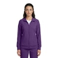 thumbnail image 6 of Natural Uniforms Women’s Zip-Front Warm-Up Jacket – 4-Way Stretch, Moisture-Wicking, Contemporary Fit–Medical Scrubs Jacket (Eggplant, 2X-Large), 6 of 7