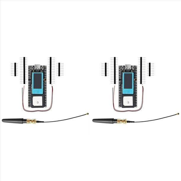 2X Rastreador Inalámbrico Lora ESP32 Rastreador de Activos LoRa Meshtastic SX1262 Rastreador GPS Bluetooth Wi-Fi 433-510MHZ para Bicicleta y Automóvil