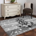 thumbnail image 3 of Nautical Anchor Area Rugs 4'x6', Washable Small Throw Rugs for Office Bathroom, Rudder Stars Retro Black Grey Wooden Grain Indoor Outdoor Rug Non-Slip Low Pile Carpet Runner Reversible Floor Mats, 3 of 8