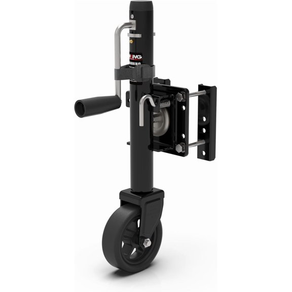 TOWKING Upgraded Spoke Wheel Trailer Jack, 10" Vertical Movement, 1500 lbs, for RV, Boat, Trailer and More, Black