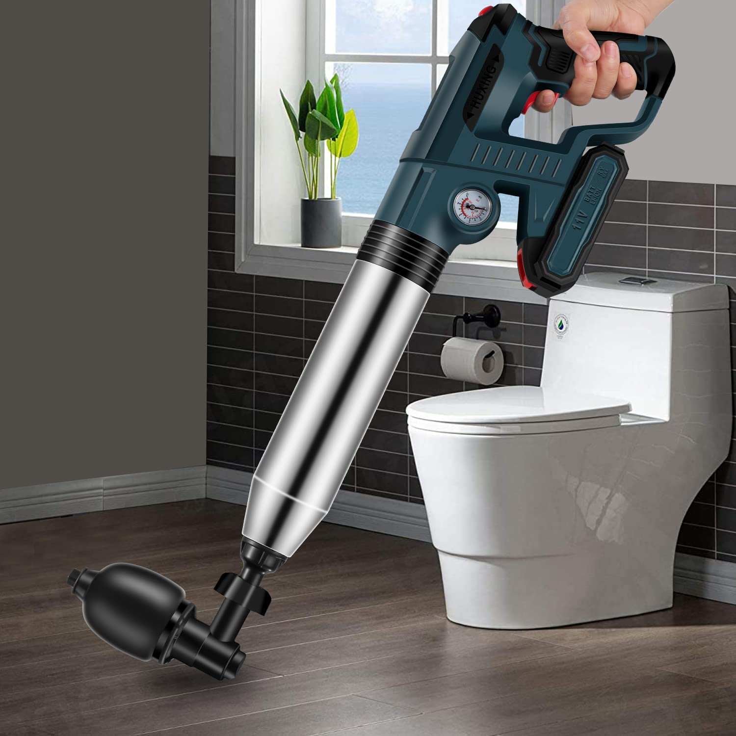 Toilet Plunger, Drain Unblocker, Cordless Electric Toilet Clog Remover, Powerful Plungers for