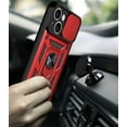 thumbnail image 3 of Case for Apple iPhone 13 Mini with Slide Camera Cover,Military Grade Heavy Duty Protection Phone Case Cover with Magnetic Ring Kickstand for iPhone 13 Mini SJ Red, 3 of 13