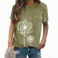 thumbnail image 2 of Paguaki Womens Dandelion Floral T Shirts Crew Neck Short Sleeve Loose Fit Soft Casual Spring Summer Tops Basic Tees, 2 of 4