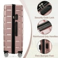 thumbnail image 7 of Hardshell Luggage Set 3 Piece, Lightweight Luggage with a telescopic handle, Durable ABS+PC Travel Suitcase with Spinner Wheels for Men Women, Rose Gold, 7 of 7
