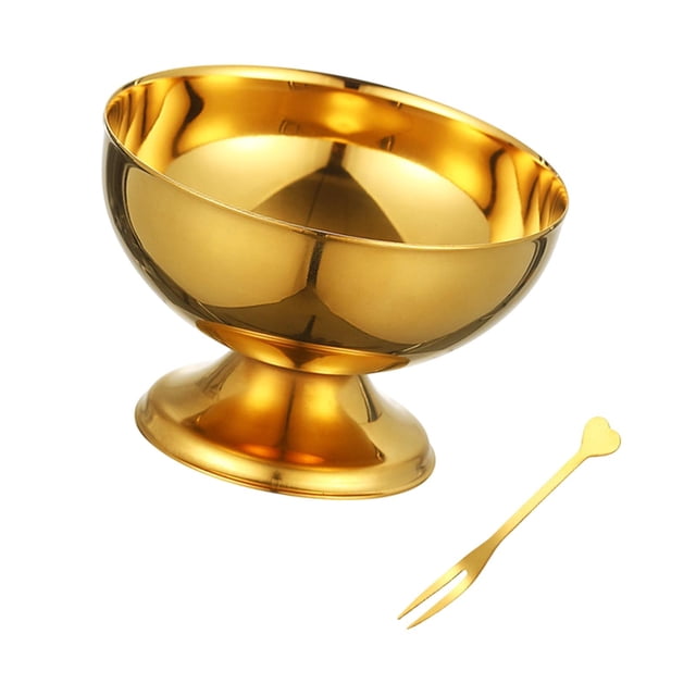 simhoa Ice Cream Cup Sturdy Portable Fruit Bowl for Home Graduations Birthday Party S Gold