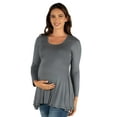 thumbnail image 2 of 24seven Comfort Apparel Long Sleeve Maternity Swing Tunic Top, 2 of 4
