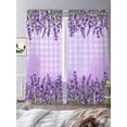thumbnail image 3 of Purple Lavender Sheer Curtains 84 Inch Length 2 Panels Set, Spring Watercolor Wildflowers Plant Plaid Voile Window Treatment Curtains Sheers Drapes for Bedroom/Living Room/Kitchen 52"x84"x2, 3 of 7