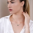 thumbnail image 5 of JeenMata 2 Carat Emerald - May Birthstone Solitaire Pendant Necklace in 18K White Gold Plated, Female, Adult, 5 of 7