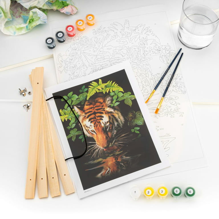 Paint Number Canvas Painting Kits Tiger