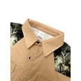 thumbnail image 3 of Mens Cowboy Long Sleeve Western Work Shirt Slim Fit Casual Long Sleeve Shirts Mens Wedding Party Shirt Khaki M, 3 of 6