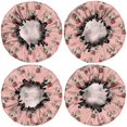thumbnail image 2 of Shower Caps,Pink Cow Strawberry Hat Pattern Waterproof Shower Cap for Women 4 Pieces,Double Reusable Hair Cover for Shower PEVA Elastic Stretch Hem, 2 of 7