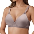 thumbnail image 2 of Lixiuxyad Plus Size Full Coverage Wireless Bras For Comfortable Support Non Padded Breathable Everyday Soft Cup Bra,Bras for Women Gray 38, 2 of 6