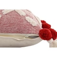 thumbnail image 4 of Laddha Home Designs Hand-Stitched Zig Zag Cotton Throw Pillow Cover - 20" - Red and White, 4 of 8