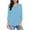 Light Blue, variant on FAIWAD Womens 3/4 Sleeve Tunic Tops Business Casual Collared Tops Loose Dressy Work Office Blouses