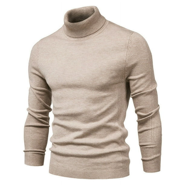 Suéter de hombre, suéter casual de color sólido para hombre, suéter de cuello alto para hombre, suéter casual para hombre, estilo de cuello alto