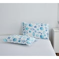 thumbnail image 3 of Smuge 3Pcs Coastal Quilt Set Twin Size, Lightweight Home Summer Bedspreads Blue Beach Conch Seashell Coverlet Set, Ocean Theme Microfiber Reversible Bedding Set with 2 Pillow Shams, 3 of 10