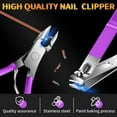 thumbnail image 3 of Manicure Pedicure Set - 16 Pcs Nail Clipper Set Professional Nail Grooming Tools Manicure Pedicure Kit, Nail Care Kit Idea for Men Women with Travel Case Purple, 3 of 6
