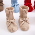 thumbnail image 3 of OOOUM Newborn Knit Booties Soft Sole Non-slip Breathable Knit Baby Sock Shoes Bow Tie Infant First Walkers, 3 of 4