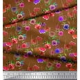 thumbnail image 3 of Soimoi polyester Crepe Fabric Leaves & Rose Floral Printed Craft Fabric by the Yard 42 Inch Wide, 3 of 3