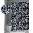 thumbnail image 3 of Small Stall Shower Curtain 36x72 Inch Narrow Half Size Black Blue Floral Bath Curtains Bathroom Decor Vintage Pastoral Botanical Leaves Waterproof Fabric Shower Curtain Set with Hooks 36 Inch, 3 of 6