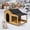 Natural-Style2, variant on Eyisean 60.2" Large Outdoor Wooden Dog House with Porch, Modern Cabin Style Dog Kennel with Elevated Floor & Side Window, Pet Cage House with Weatherproof Asphalt Roof for Medium & Large Dogs