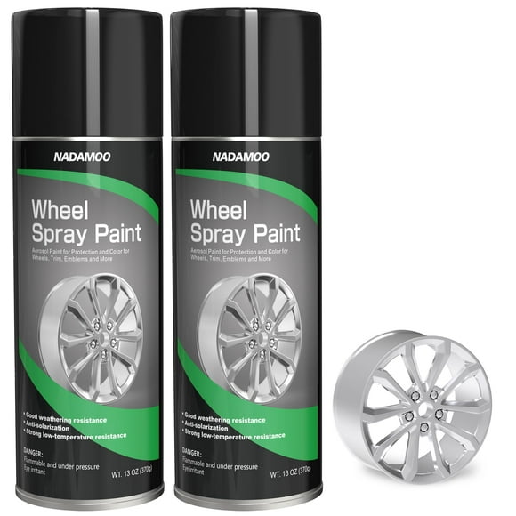Pintura en Spray NADAMOO para Ruedas de Aluminio Plateada 380 mL 2 Botes