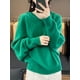 thumbnail image 5 of Suéter ligero de lujo para mujer, sudadera informal con capucha, 100 % lana merino, jersey de punto de cachemira de manga larga, top coreano otoño invierno 2023, 5 of 5
