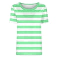 thumbnail image 4 of Xdegoge T Shirts for Women Short Sleeve Crewneck Casual Classic Everyday Look Loose Fit Wide Horizontal Striped Pattern Basic Soft Comfortable Breathable Summer Spring Tops, 4 of 4