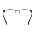 thumbnail image 5 of Mens Half Rimless Blue Light Blocking Rectangle Reading Glasses +2.0, Metal Black Spring Hinges Classic Readers 2.0, 5 of 6
