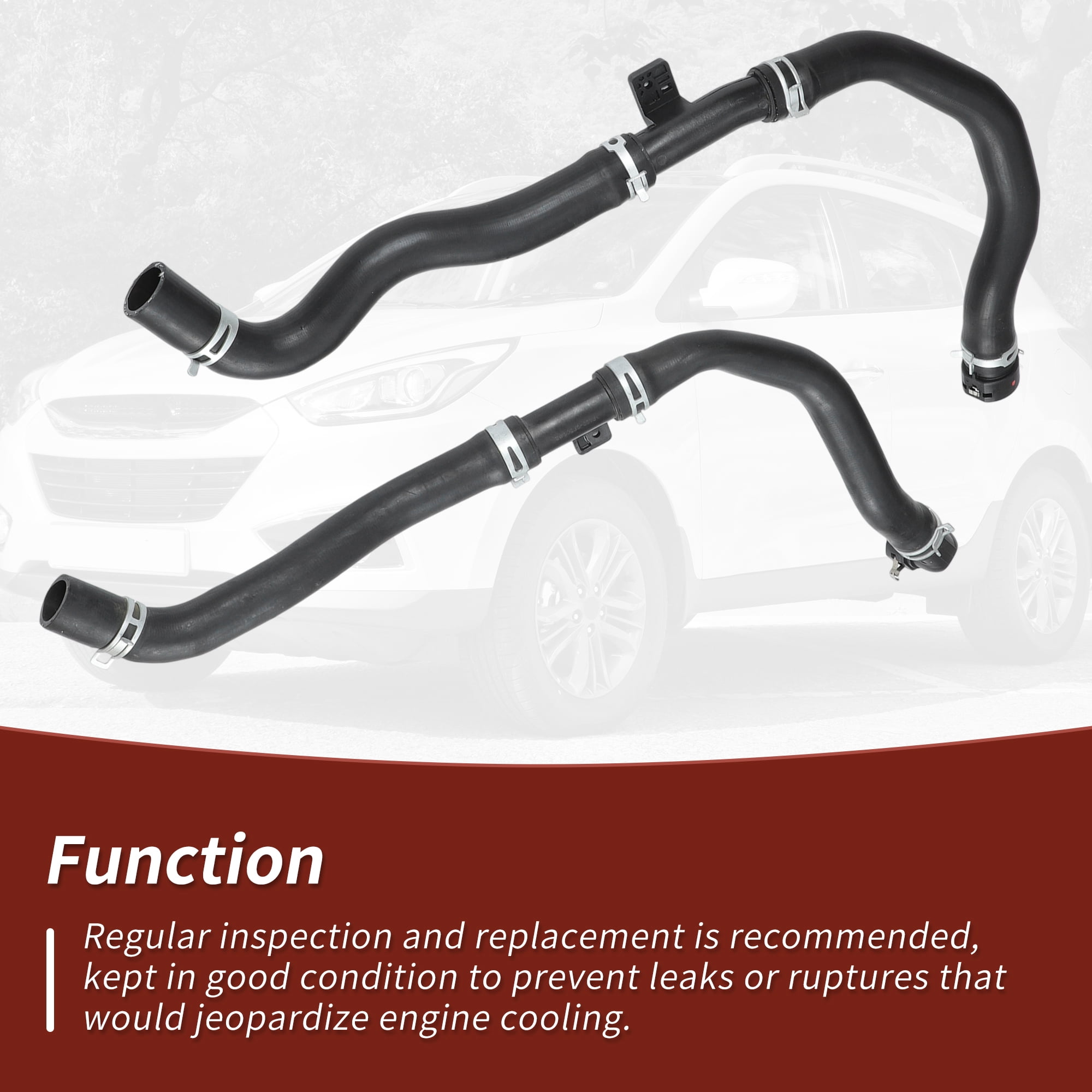 Unique Bargains 2pcs Hvac Engine Radiator Coolant Hose For Hyundai Tucson 2016-2021