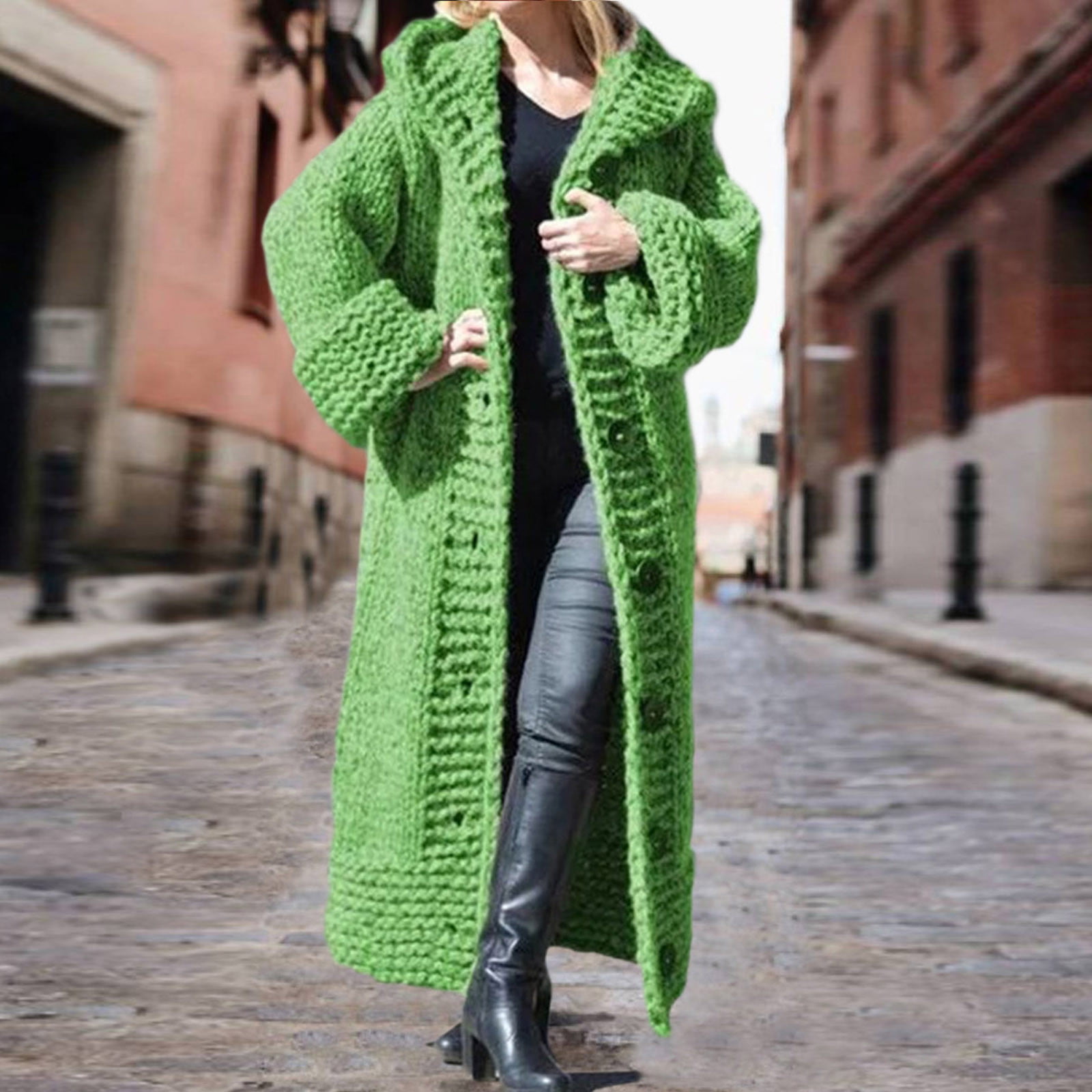 Women's Long Sleeve Knit Open Front Cardigan Top Jackets Coat Sweater Tops Coats 