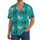thumbnail image 1 of Balery Funny Chicken Camisa Casual de Manga Corta con Botones para Hombre, Texturizada, Estilo Cubano, para Playa, Verano-4X-Large, 1 of 5