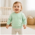 thumbnail image 6 of Yibosean 3-Pack Baby and Toddler Girls Crewneck Sweatshirts, Bow and Solid for Girls clothes, Pearl White, Seashell Pink, Mint Green, 6M-4T, 6 of 8