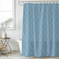 thumbnail image 6 of Polyester Fabric Haze Blue Plaid Shower Curtain, Farmhouse Modern Abstract Striped Waterproof Bathtub Curtain Bathroom Decor Set with Hooks 54 x 78 Inches, 6 of 6