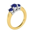 thumbnail image 3 of Aonejewelry 1 Ct. Ttw 3 Stone Two-Tone Tanzanite Ring In 14K Yellow & White Gold, 3 of 4