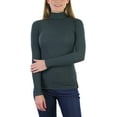 thumbnail image 7 of ToBeInStyle Women's Soft Cotton Long Sleeve Turtleneck Sweatshirt - Charcoal - Large, 7 of 7