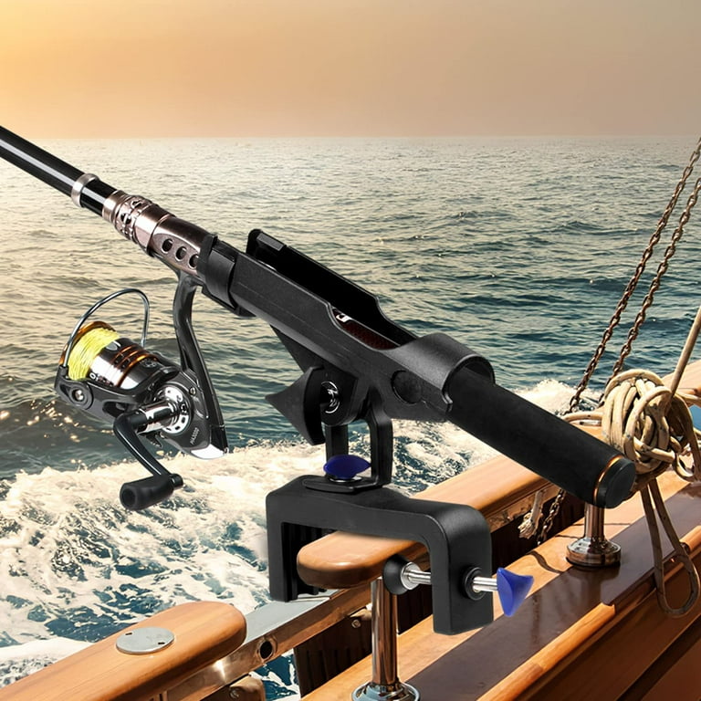PLUSINNO Fishing Boat Rods Holder Large Clamp Opening 360 Degree Adjustable  Fishing Rod Racks Folding Holder