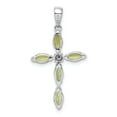 thumbnail image 3 of White Sterling Silver Charm Pendant Themed Peridot Marquise Green Diamond 30 mm 17, 3 of 3