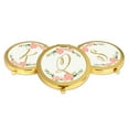 thumbnail image 4 of Koyal Wholesale Gold Compact Mirror Bridesmaid's Wedding Gift, Peach Pink Florals | Faux Gold Glitter, Monogram Q, 1-Pk, 4 of 5
