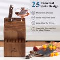 thumbnail image 4 of ENOKING 25 Slots Universal Knife Block Without Knives, Acacia Wood Knife Holder for Kitchen Counter, Butcher Block Countertop for Knife Storage, 4 of 9