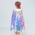 thumbnail image 5 of Capa de princesa con lentejuelas para niñas, capa de fantasía de Navidad, Reina de la nieve, arcoíris brillante, sirena, mascarada, fiesta de cumpleaños, 5 of 5