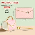 thumbnail image 2 of Set de tazas de café Zubebe Elegant en forma de bolso de mano de cerámica rosa, 2 of 6