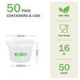 thumbnail image 6 of GPED 16oz Deli Containers with Lids 50 Sets, Food Storage Containers with Lids, Soup Containers with Lids, Stackable Plastic Containers, Meal Prep Containers, Leakproof, Freezer/Dishwasher/Microwave, 6 of 7