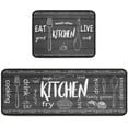 thumbnail image 1 of Eat Good Kitchen Rugs Set 2Pcs Non-Slip Kitchen Floor Rugs and Mats Cushioned Kitchen Runner Rug Comfort Soft Standing Area Mat Carpets Farmhouse Doormat 17"x48"+17"x24", 1 of 5