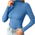 thumbnail image 5 of Liuinsasek Womens Turtleneck Sweater Solid Color Winter Base Layer Knitwear Slim Pullover Trendy Basic Versatile Clothing, 5 of 8