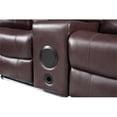 thumbnail image 5 of Bowery Hill Modern LED Faux Leather Reclining Sectional in Brown, 5 of 17