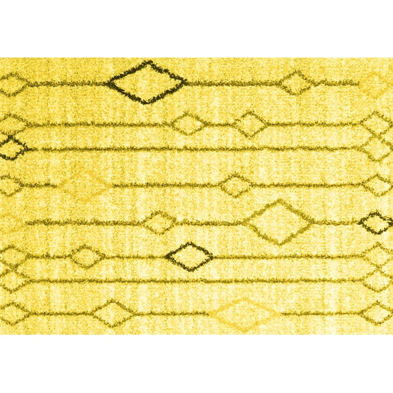Ahgly Company Indoor Rectangle Solid Yellow Modern Area Rugs, 2' x 5'