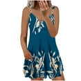 thumbnail image 2 of LOVZFMLL Dresses Women Casual Draw Back Printed Sleeveless Ruffle Lace-up Cold Shoulder Dress, 2 of 5