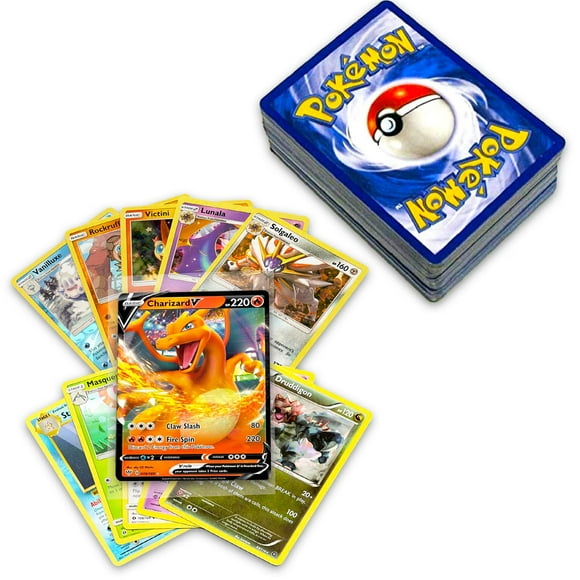 Colección de cartas Pokémon, más de 50 cartas con 5 láminas y 1 carta rara